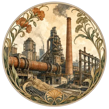 Cement and steel works